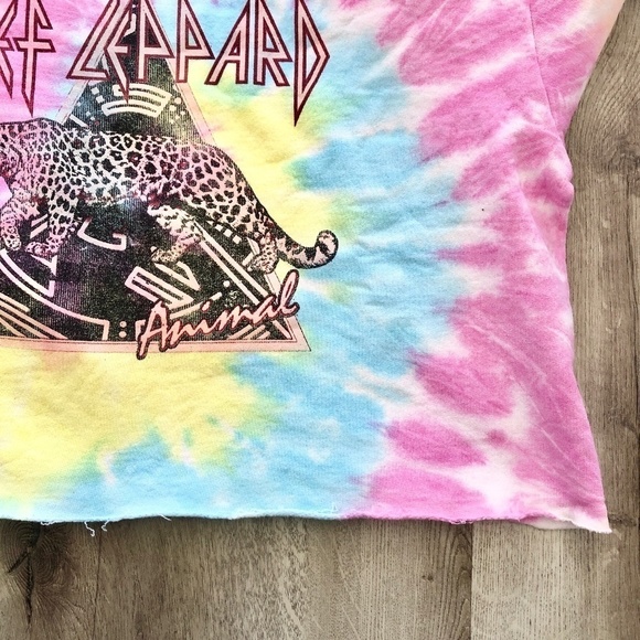 Def Leppard, Tye Dye, Crop Hoodie, 2021, 80s Band, Sweatshirt, Size M/L, New - Picture 6 of 10